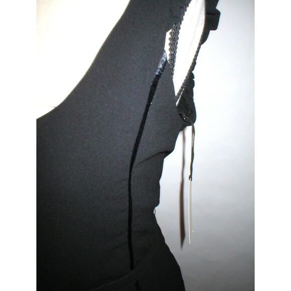 New Womens 8 NWT Belt Sleeveless Dress Black L'AGENCE Silk Blend Crepe Lined - Picture 5 of 12